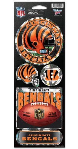 Cincinnati Bengals Decal 4x11 Die Cut Prismatic Style