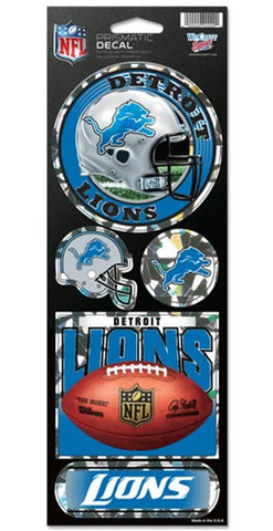 Detroit Lions Decal 4x11 Die Cut Prismatic Style