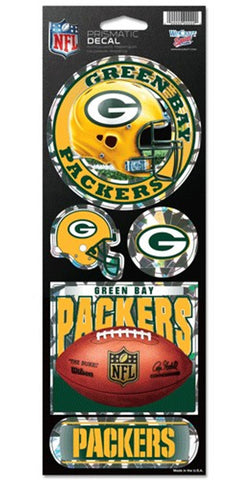 Green Bay Packers Decal 4x11 Die Cut Prismatic Style