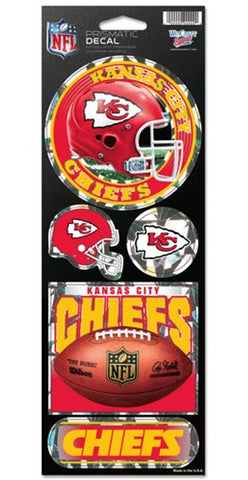 Kansas City Chiefs Decal 4x11 Die Cut Prismatic Style