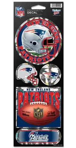 New England Patriots Decal 4x11 Die Cut Prismatic Style