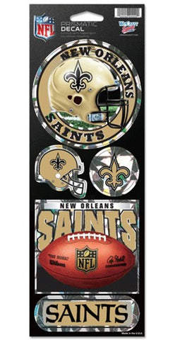 New Orleans Saints Decal 4x11 Die Cut Prismatic Style