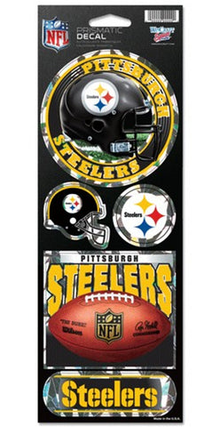 Pittsburgh Steelers Decal 4x11 Die Cut Prismatic Style