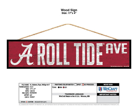 Alabama Crimson Tide Sign 4x17 Wood Avenue Design