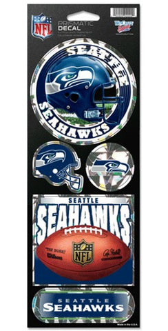 Seattle Seahawks Decal 4x11 Die Cut Prismatic Style