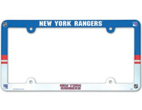 New York Rangers License Plate Frame Plastic Full Color Style