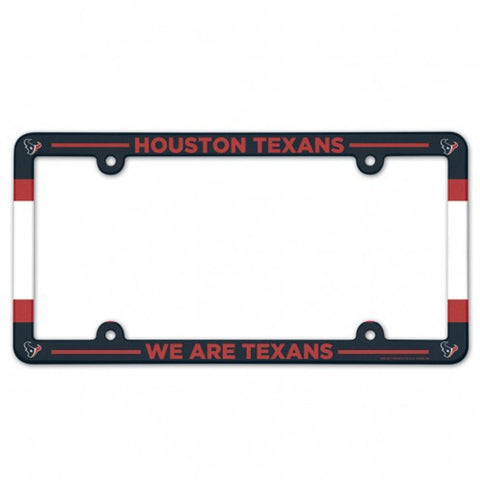 Houston Texans License Plate Frame Plastic Full Color Style