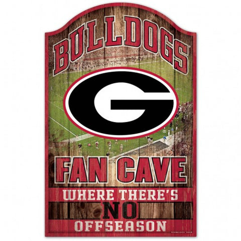 Georgia Bulldogs Sign 11x17 Wood Fan Cave Design - Special Order