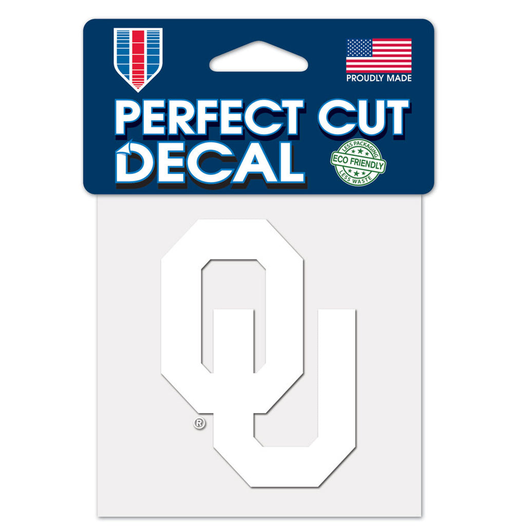 Oklahoma Sooners Decal 4x4 Perfect Cut White