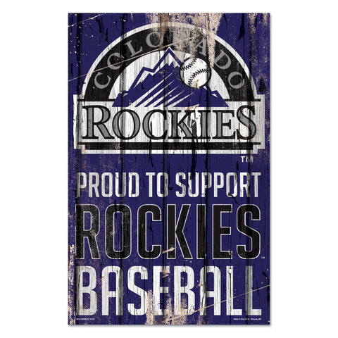 Colorado Rockies Sign 11x17 Wood Proud to Support Design - Special Order