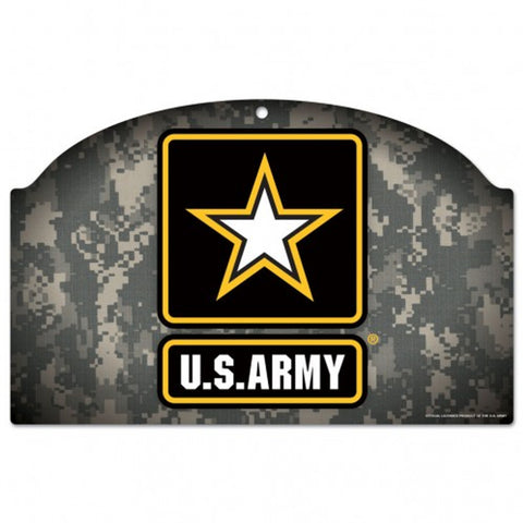 US Army Camo Sign 11x17 Wood