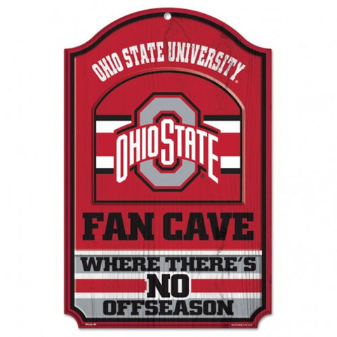 Ohio State Buckeyes Wood Sign - 11"x17" Fan Cave Design