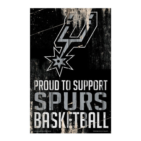 San Antonio Spurs Sign 11x17 Wood Proud to Support Design - Special Order