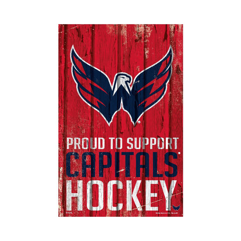 Washington Capitals Sign 11x17 Wood Proud to Support Design - Special Order