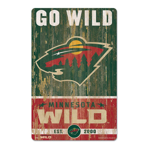 Minnesota Wild Sign 11x17 Wood Slogan Design