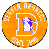 Denver Broncos Roundel Rug - 27in. Diameter, NFL Vintage