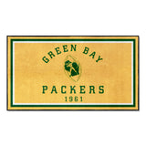 Green Bay Packers 3ft. x 5ft. Plush Area Rug, NFL Vintage
