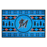 Miami Marlins Holiday Sweater Starter Mat Accent Rug - 19in. x 30in.