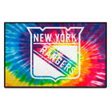 New York Rangers Tie Dye Starter Mat Accent Rug - 19in. x 30in.
