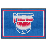NBA Retro New Jersey Nets 5ft. x 8 ft. Plush Area Rug