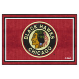 NHL Retro Chicago Blackhawks 5ft. x 8 ft. Plush Area Rug
