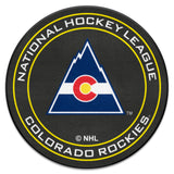 NHL Retro Colorado Rockies Hockey Puck Rug - 27in. Diameter