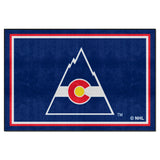 NHL Retro Colorado Rockies 5ft. x 8 ft. Plush Area Rug
