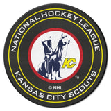NHL Retro Kansas City Scouts Hockey Puck Rug - 27in. Diameter
