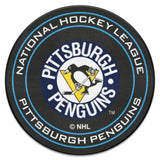 NHL Retro Pittsburgh Penguins Hockey Puck Rug - 27in. Diameter