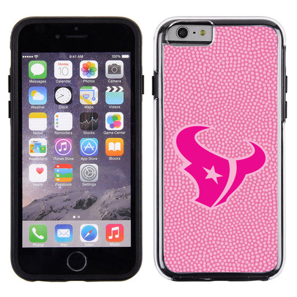 Houston Texans Phone Case Pink Football Pebble Grain Feel iPhone 6 CO