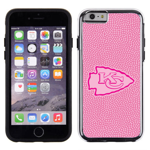 Kansas City Chiefs Phone Case Pink Football Pebble Grain Feel iPhone 6 CO