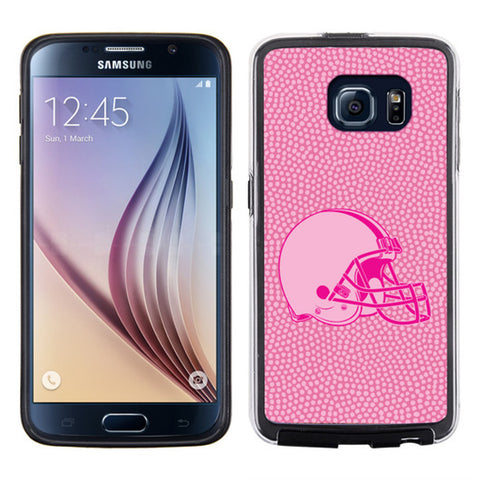 Cleveland Browns Phone Case Pink Football Pebble Grain Feel Samsung Galaxy S6 CO