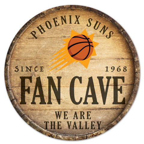 Phoenix Suns Sign Wood 14 Inch Round Barrel Top Design - Special Order