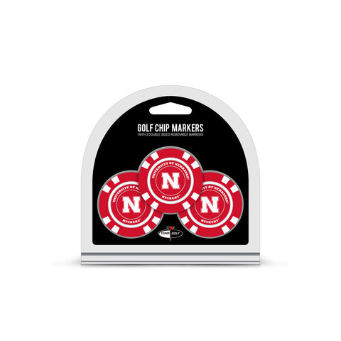 Nebraska Cornhuskers Golf Chip with Marker 3 Pack