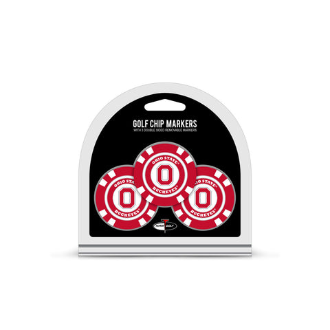 Ohio State Buckeyes Golf Chip with Marker 3 Pack