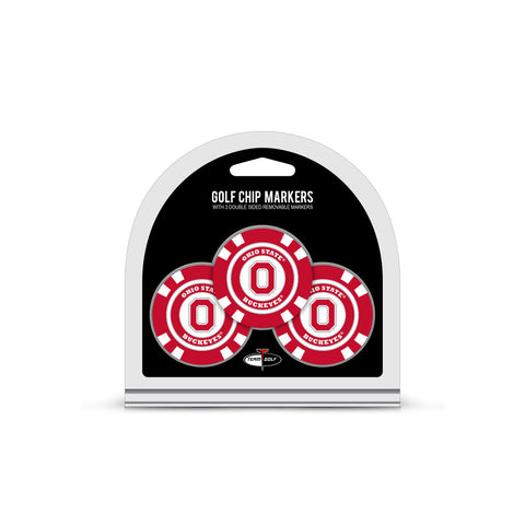 Ohio State Buckeyes Golf Chip with Marker 3 Pack
