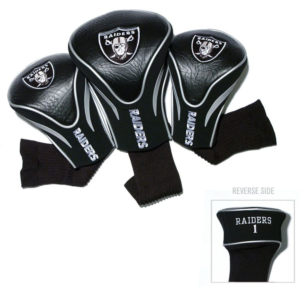 Las Vegas Raiders Golf Club Headcover Set 3 Piece Contour Style - Special Order