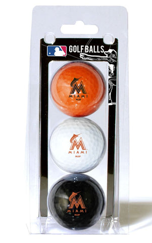 Miami Marlins 3 Pack of Golf Balls