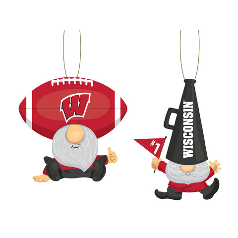 Wisconsin Badgers Ornament Gnome Fan 2 Pack