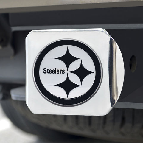 Pittsburgh Steelers Hitch Cover Chrome Emblem on Chrome - Special Order