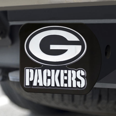 Green Bay Packers Hitch Cover Chrome Emblem on Black - Special Order