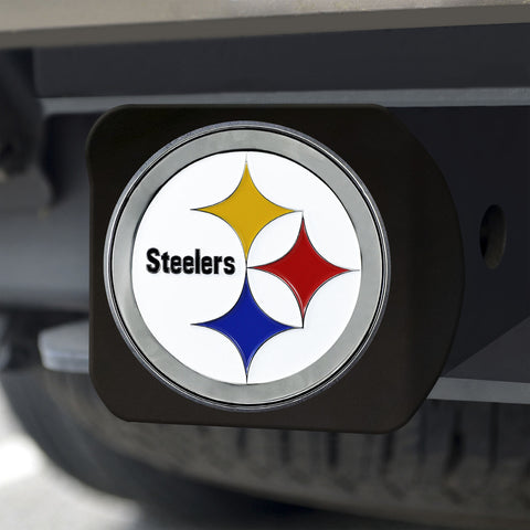 Pittsburgh Steelers Hitch Cover Color Emblem on Black