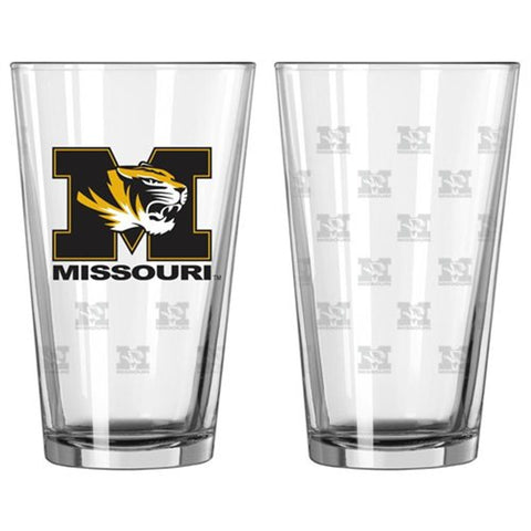 Missouri Tigers Satin Etch Pint Glass Set