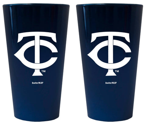 Minnesota Twins Glass Pint Lusterware Style Set of 2
