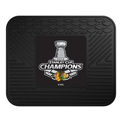 Chicago Blackhawks Car Mat Heavy Duty Vinyl Rear Seat 2015 Stanley Cup Champion CO