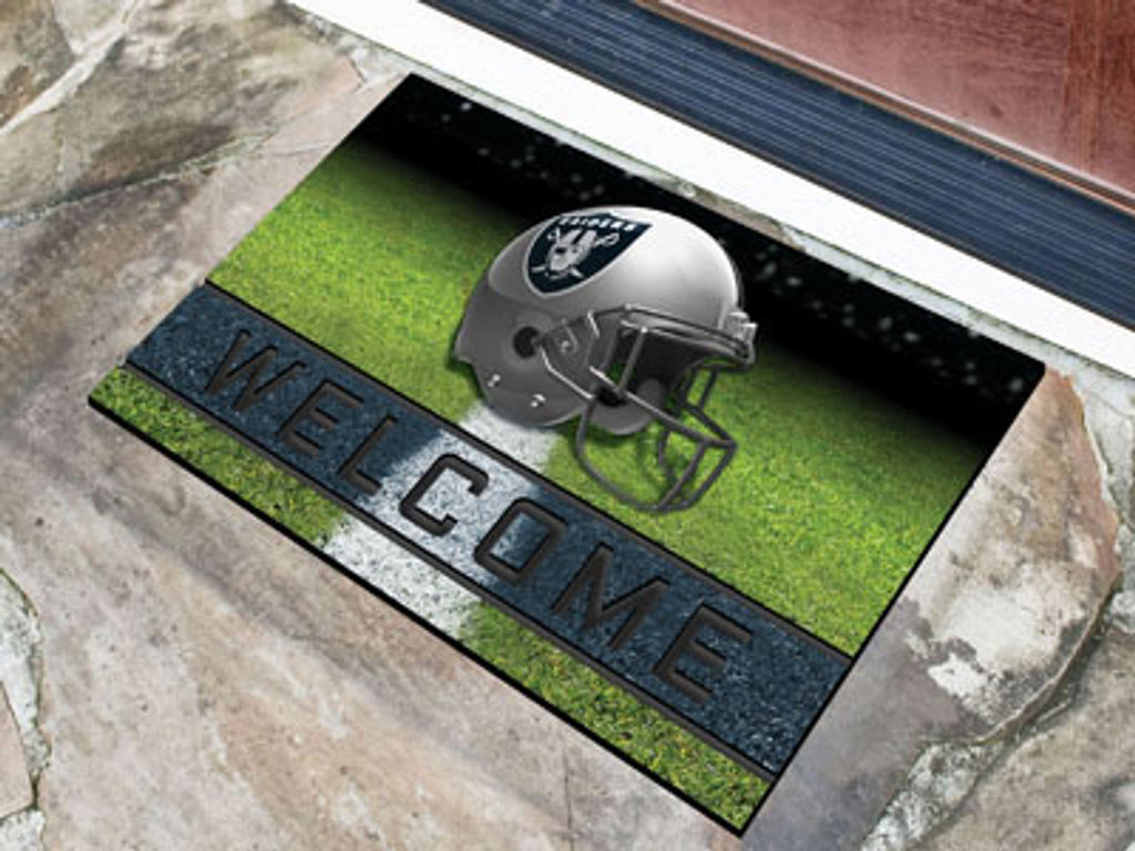 Las Vegas Raiders Door Mat 18x30 Welcome Crumb Rubber - Special Order