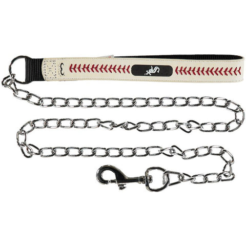 Chicago White Sox Pet Leash Leather Chain Baseball Size Medium