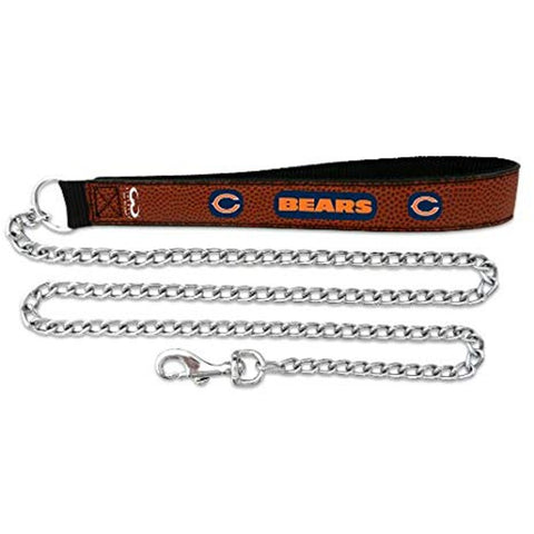 Chicago Bears Pet Leash Football Leather Chain Size Large