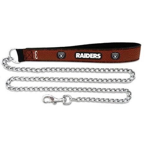 Las Vegas Raiders Pet Leash Leather Chain Football Size Large CO