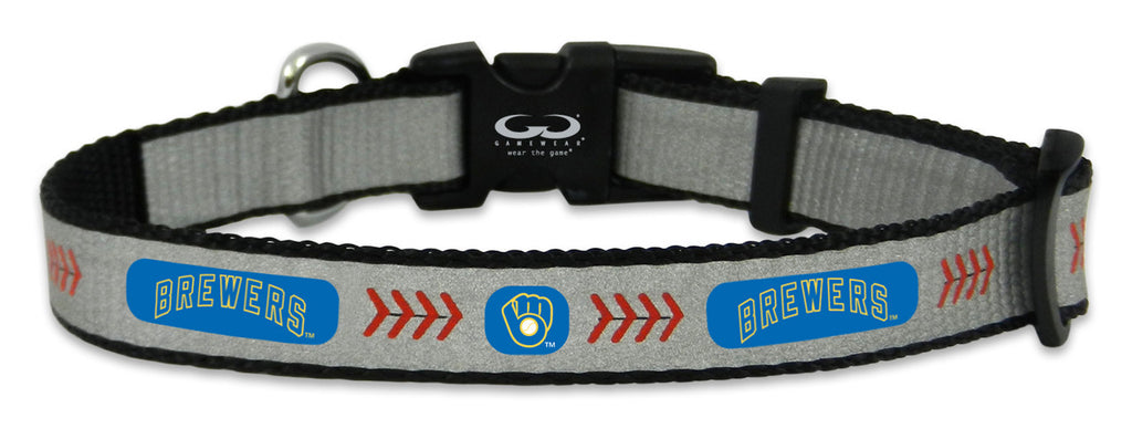 Milwaukee Brewers Pet Collar Reflective Baseball Size Small Retro Logo CO